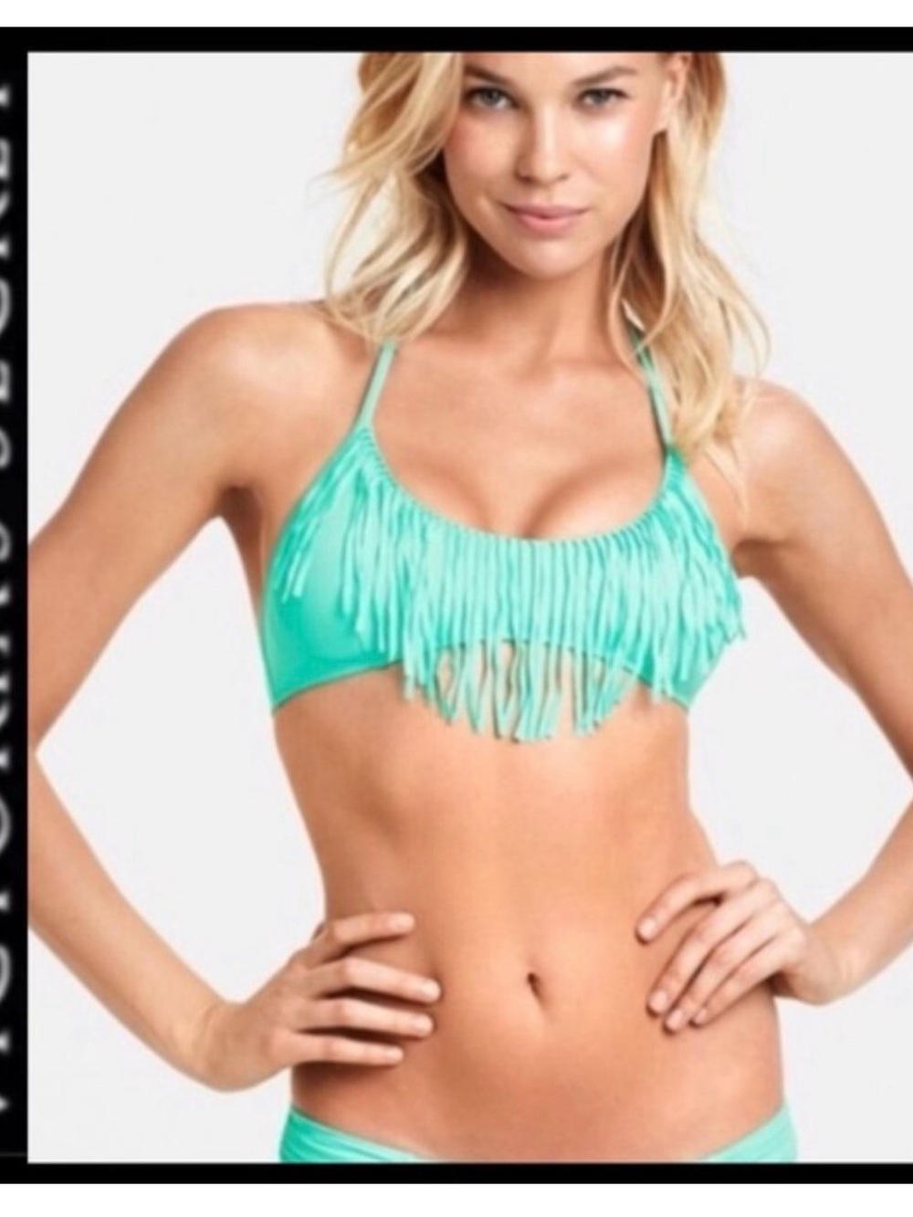 Victoria's Secret Mint Fringe Bikini Top